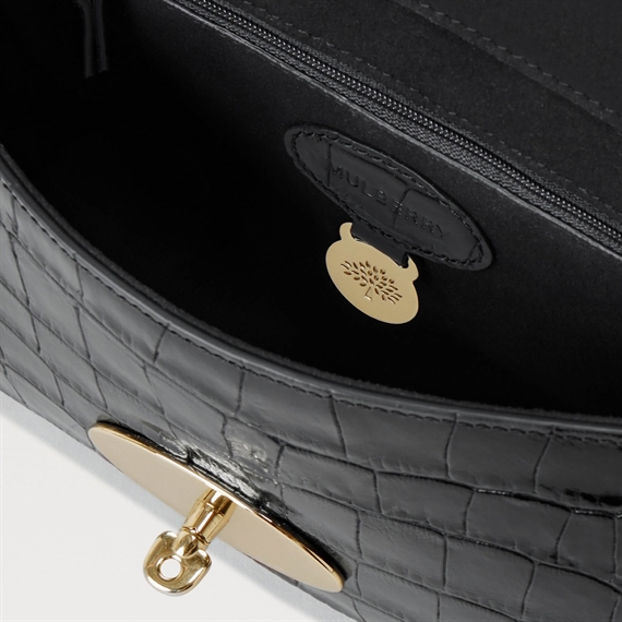 Mulberry Lily Black Shiny Small Croc